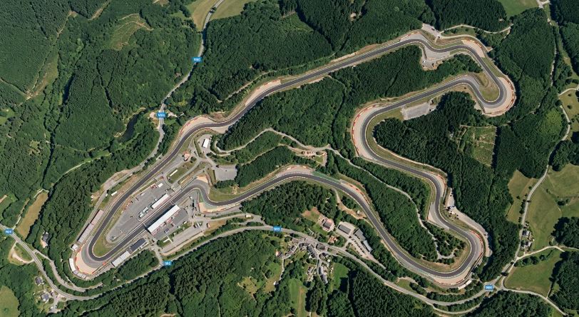 نمای هوایی پیست Spa‑Francorchamps در گرندپری بلژیک ۲۰۲۶ فرمول یک