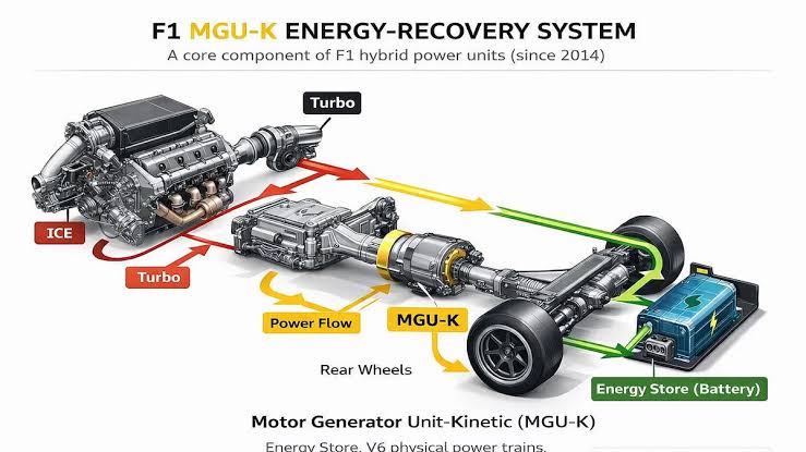  حذف MGU-H و جایگزینی MGU-K (واحد بازیابی انرژی جنبشی)  و تغییر در واحد قدرت» (Power Unit) خودروهای F1 2026