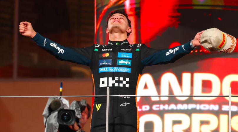 Lando Norris Abu Dhabi GP 2025 celebration donuts