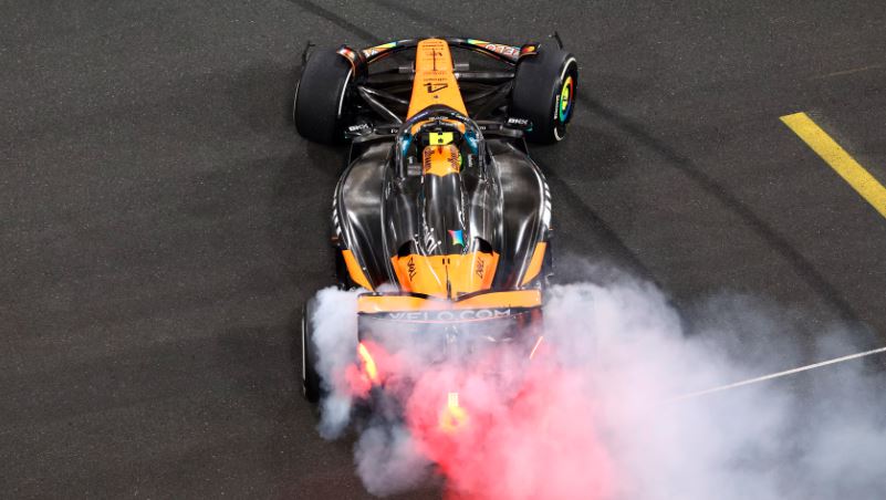 Lando Norris Abu Dhabi GP 2025 celebration donuts